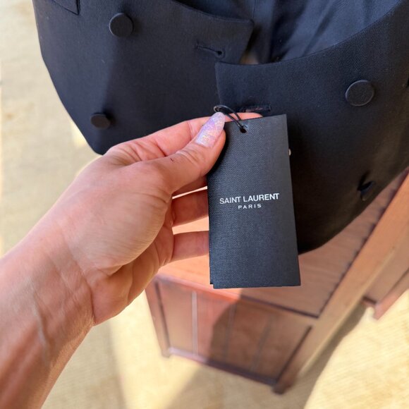 Saint Laurent black double-breasted wool waistcoat - Sz 40 - New with Tags - Picture 3 of 6